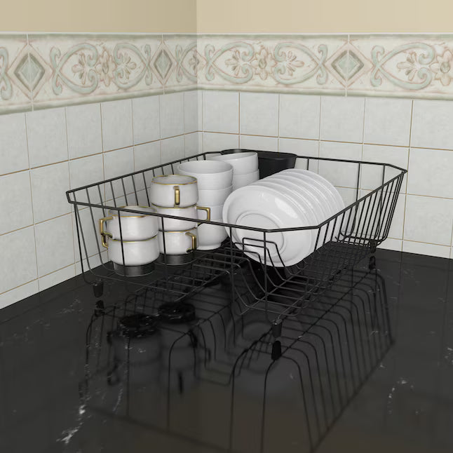 Style Selections 12.6-in W x 14.37-in L x 5.31-in H Metal Dish rack
