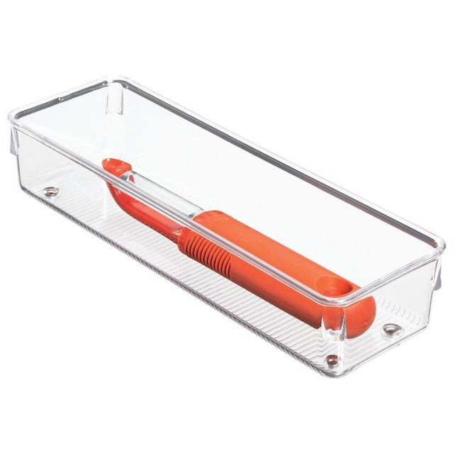 iDesign 9.75-in x 3.25-in Clear Plastic Drawer Organizer