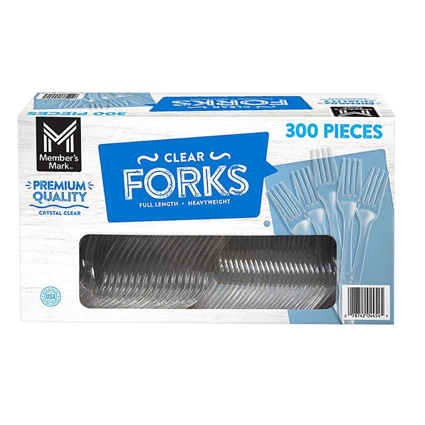 Member’s Mark Clear Plastic Forks – Heavyweight, 300-Count Pack