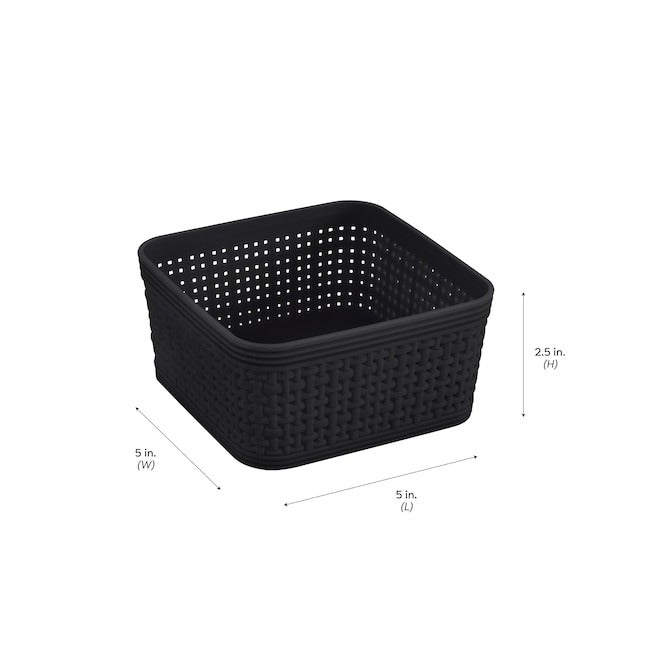 Simplify 6-Pack 4.72-in x 4.72-in Black Plastic Drawer Organizer