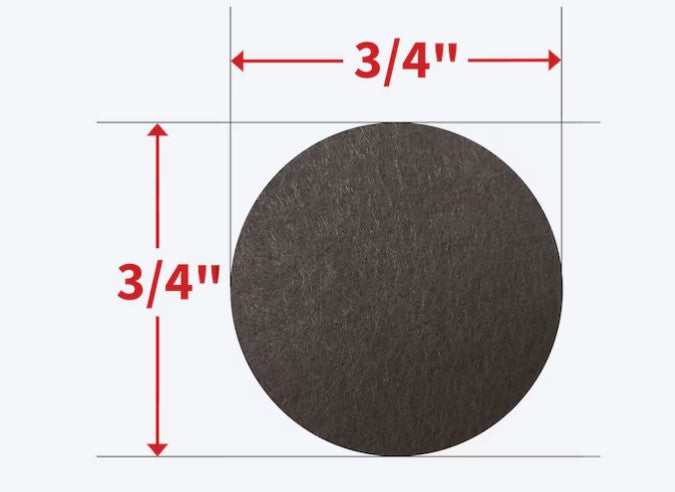 3/4 Inch Round Felt Furniture Pads – Brown, 16 Pack