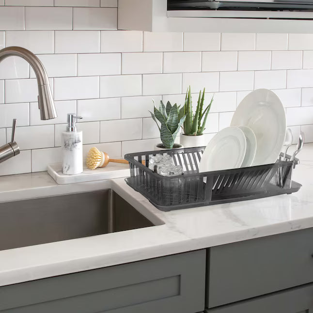 Kitchen Details 11.02-in W x 18.11-in L x 3.54-in H Polypropylene Dish rack and drip tray