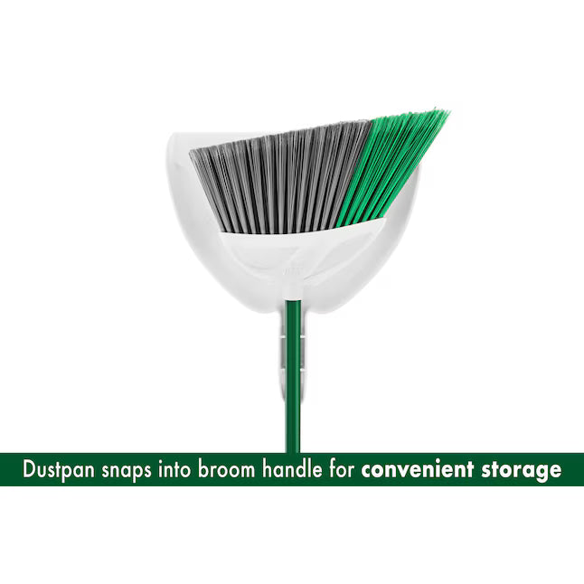Libman 13.75-in Poly fiber Multi-surface Angle with dustpan Upright Broom