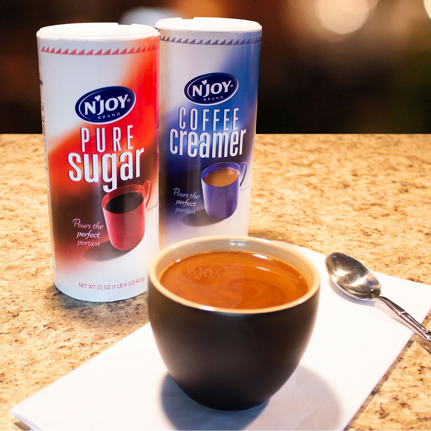 N'Joy Pure Sugar Canisters – 22 oz each, 8-Count Pack