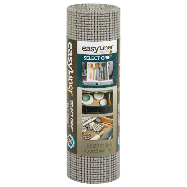 Duck Select Grip EasyLiner 12-in x 12-ft Light Grey Shelf liner