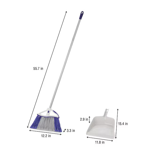 MOXIE 14.5-in Poly fiber Multi-surface Angle with dustpan Push Broom