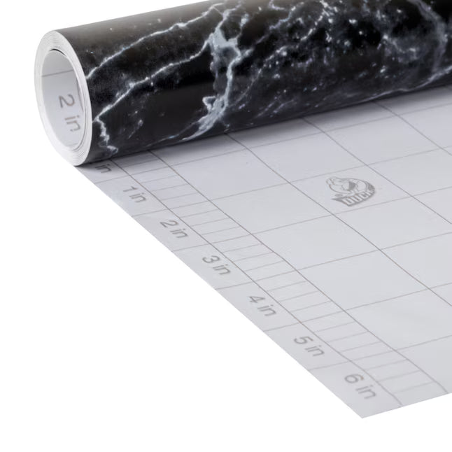 Duck EasyLiner Adhesive Surfaces 20-in x 15-ft Black Marble Shelf liner
