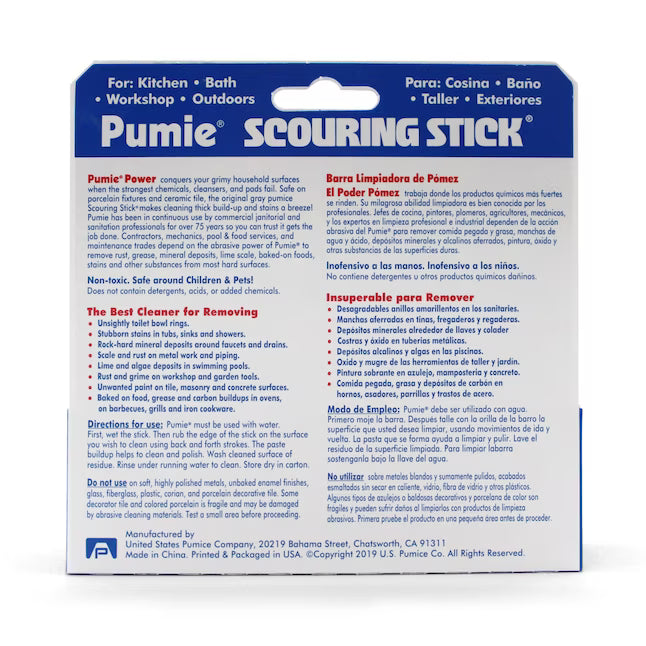 Pumie Heavy Duty Pumice Scouring Stick Cellulose Scouring pad