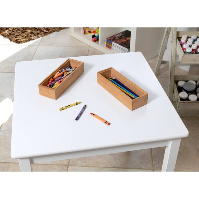 Style Selections 9-in x 3-in Brown Bamboo Wood Stackable Drawer Organizer