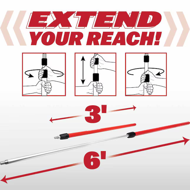 WAL-BOARD TOOLS 3-ft to 6-ft Octagon Telescoping Aluminum Extension Pole