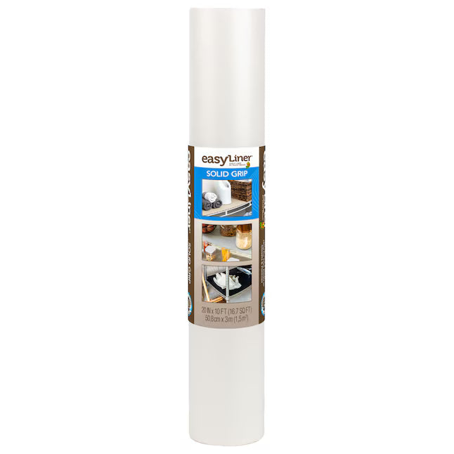 Duck Solid Grip EasyLiner 20-in x 10-ft White Shelf liner