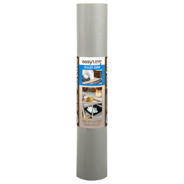 Duck Solid Grip EasyLiner 20-in x 10-ft Gray Shelf liner