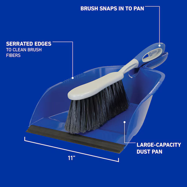 Quickie Plastic Handheld dustpan with brush