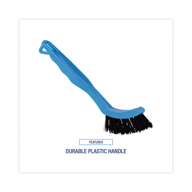 Boardwalk Grout Brush Black Nylon Bristles 8.13 Blue Plastic Handle