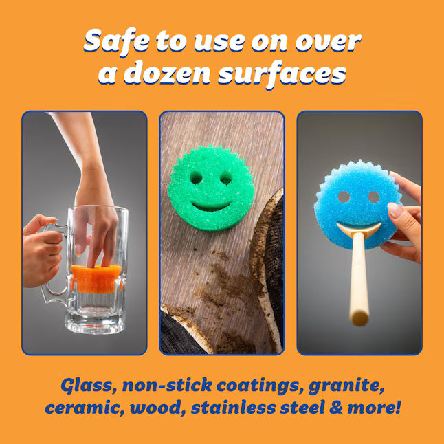 Scrub Daddy Colors Kitchen Sponge Variety Pack 3Count 2Pack (6 Total) ScratchFree FlexTexture Polymer Foam BPA Free