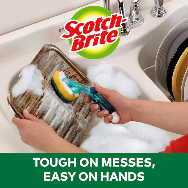 Scotch-Brite ScotchBrite Green SoapDispensing Dishwand Sponge Refills 2 Pack Heavy Duty Cleaning