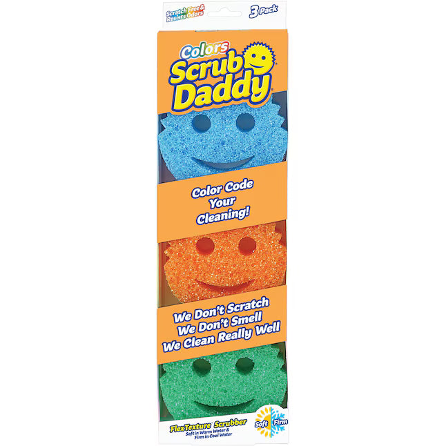 Scrub Daddy Colors Sponge Set 6 Count FlexTexture TemperatureControlled OdorResistant ScratchFree