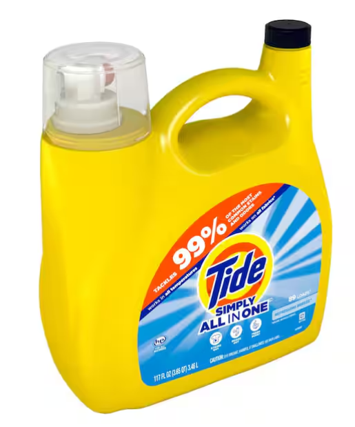 Simply All in One Refreshing Breeze Scent Liquid Laundry Detergent, 89-Loads, 117 fl. oz.