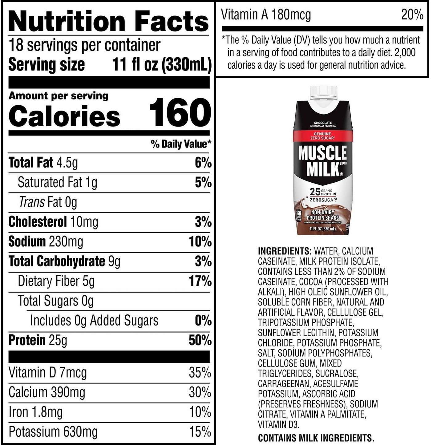Muscle Milk Genuine Protein Shake – Chocolate, 11 oz