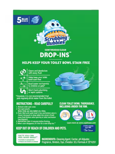 Continuous Clean Toilet Bowl Cleaner Drop-Ins Discs (5-Count)