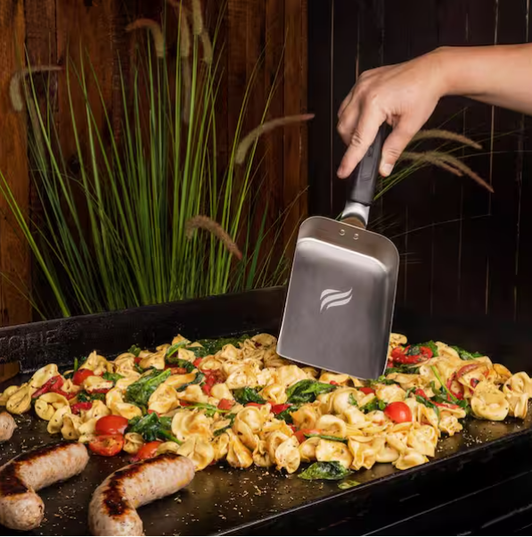 Black/Grey Stainless Steel Griddle Scoop Cooking Accessory