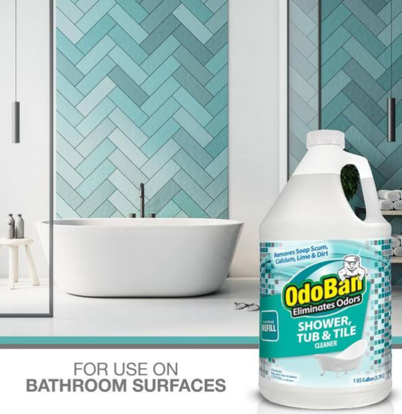 OdoBan 1 Gal. Shower, Tub and Tile Cleaner Refill (Ready-To-Use), Powerful Foaming Bathroom Cleaner