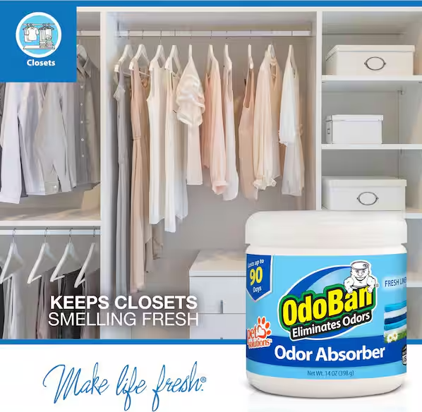 14 oz. Fresh Linen Solid Odor Absorber, Odor Eliminator for Smoke Odor & Musty Smell in Home, Bathroom, Pet Areas