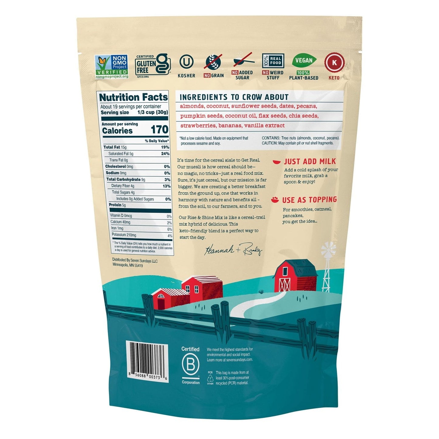 Seven Sundays Keto Rise & Shine Granola – 20 oz