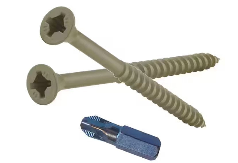 9 x 2-1/2 in. Phillips-Square Flat Head Wood Deck Screws – 1 lb Pack