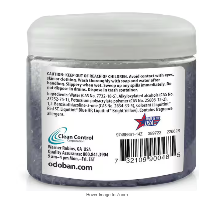 14 oz. OdoMagnet Odor Removing Gel Crystals, Odor Absorber and Air Freshener with Odor Eliminator Gel, Night Ice