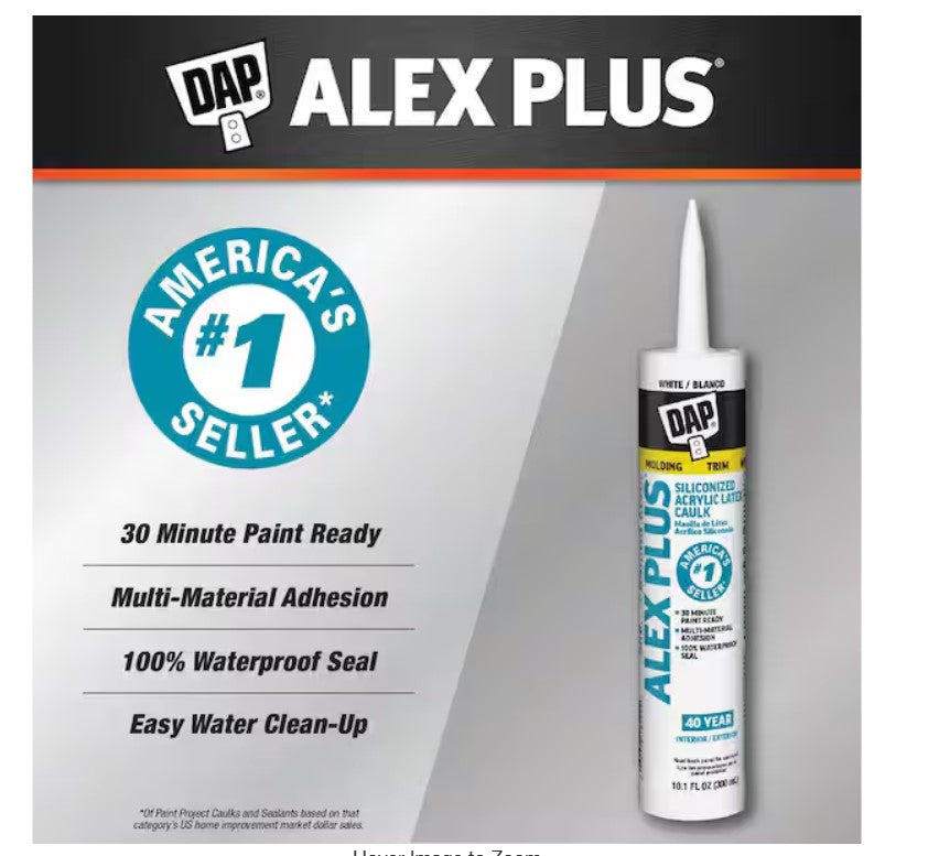DAP Alex Plus Acrylic Latex Caulk with Silicone 10.1 oz