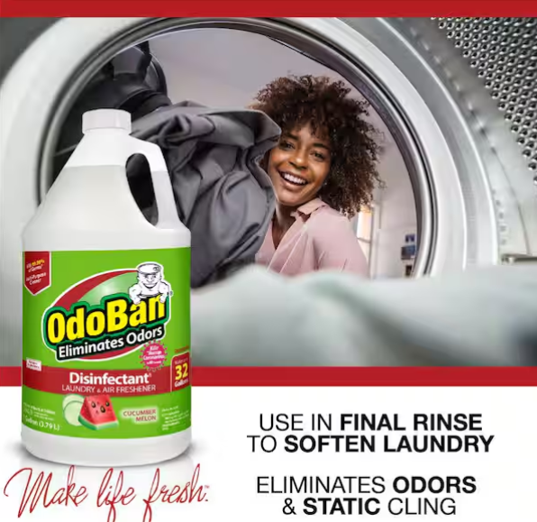 OdoBan 1 Gal. Cucumber Melon Disinfectant, Laundry and Air Freshener, Mold and Mildew Control, Multi-Purpose Concentrate