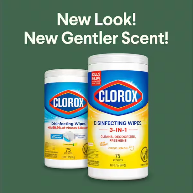 75-Count Crisp Lemon Scent Bleach Free Disinfecting Cleaning Wipes
