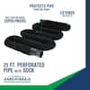Amerimax FLEX Drain 4" x 25 ft Black Copolymer Perforated Drain Pipe with Sock – Model 51510