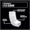 Amerimax Home Products Flex-Elbow 3 in. x 4 in. White Vinyl Downspout Elbow – Model #39084