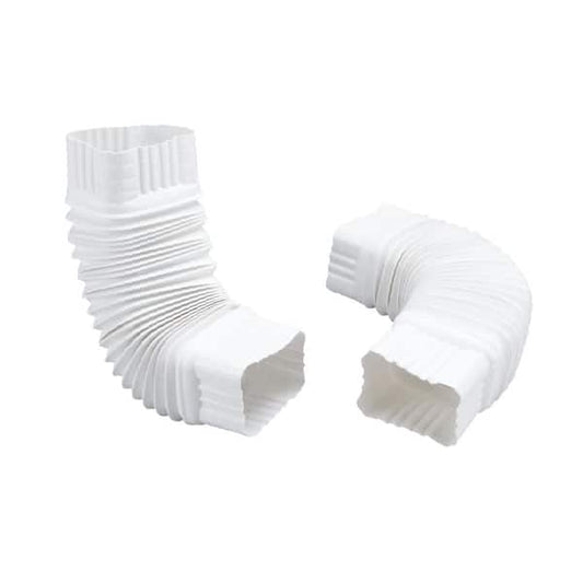 Amerimax Home Products Flex-Elbow 3 in. x 4 in. White Vinyl Downspout Elbow – Model #39084