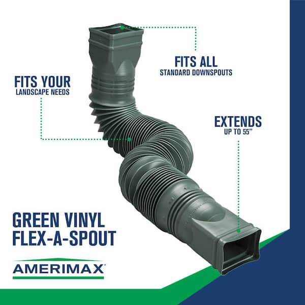 Amerimax Flex-A-Spout 55" Green Vinyl Downspout Extension