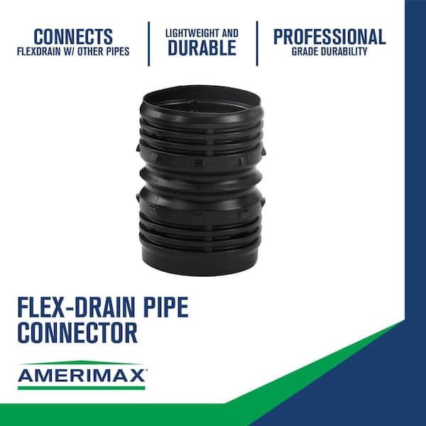Amerimax FLEX Drain 4″ Universal Drain Pipe Connector – Model ADP53302