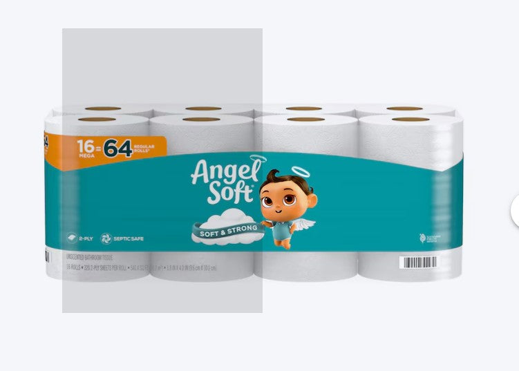 2-Ply Toilet Paper – 16 Mega Rolls (320 Sheets Per Roll)
