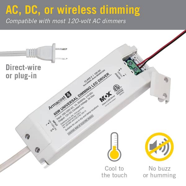Armacost Lighting 60-Watt Universal Dimmable 12 Volt DC LED Driver – Model 840600