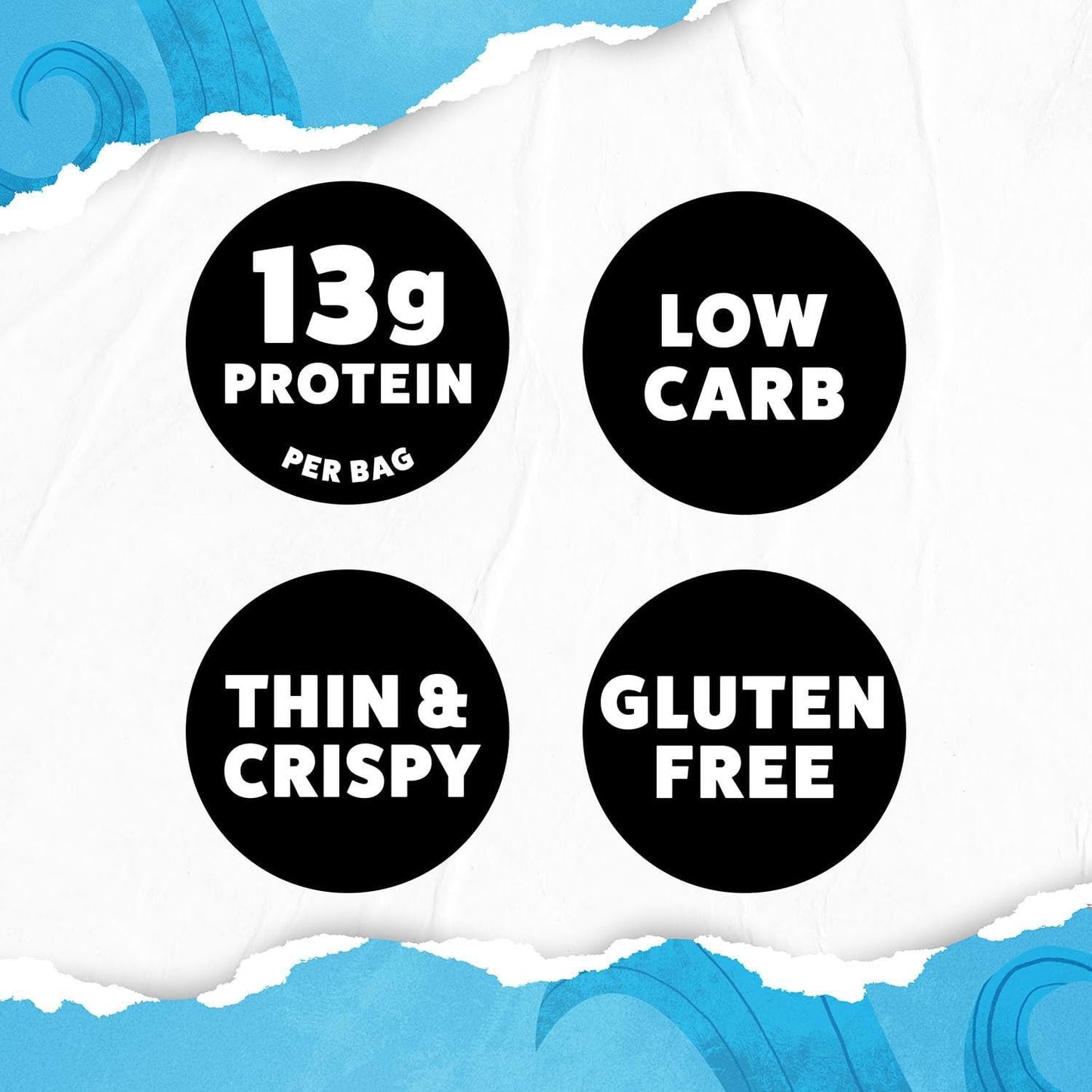 WILDE Sea Salt & Vinegar Protein Chips – 13 g Protein per Bag, 8-Pack