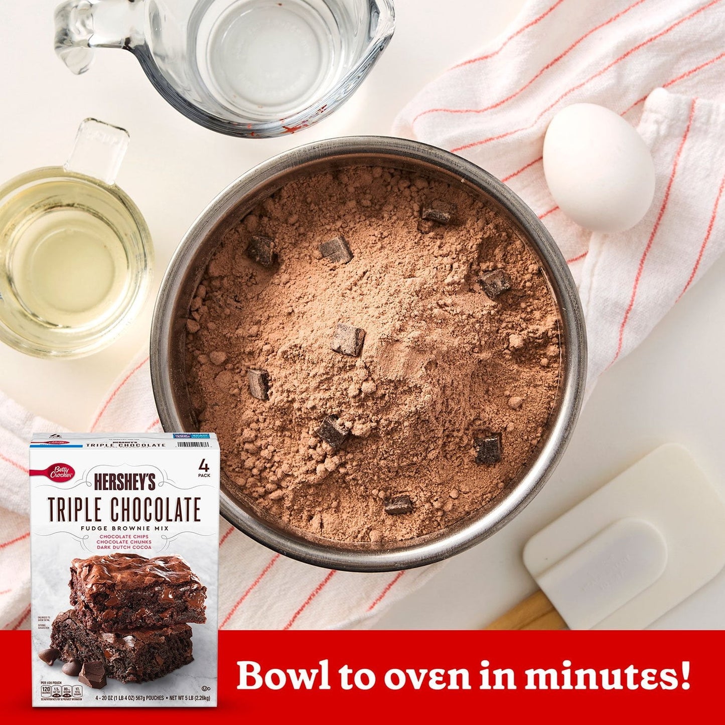 Betty Crocker HERSHEY'S Triple Chocolate Fudge Brownie Mix, 20 oz., 4 pk.
