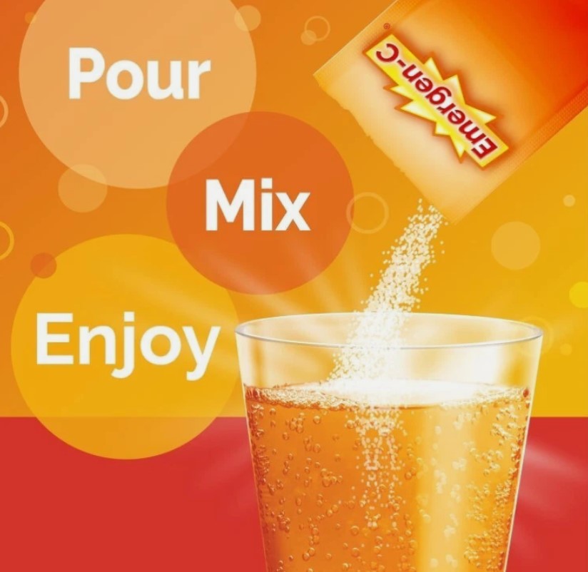 Emergen-C 1000mg Vitamin C Powder for Daily Immune Support Caffeine Free Vitamin Super Orange Flavour 30 count