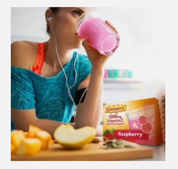 Emergen-C 1000mg Vitamin C Raspberry Flavor Powder - 30 Count