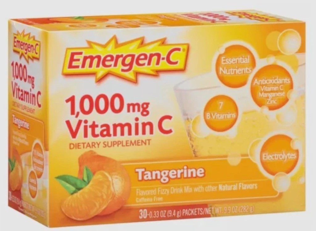 Emergen-C Vitamin C Drink Mix Tangerine 1000mg 30 Ct