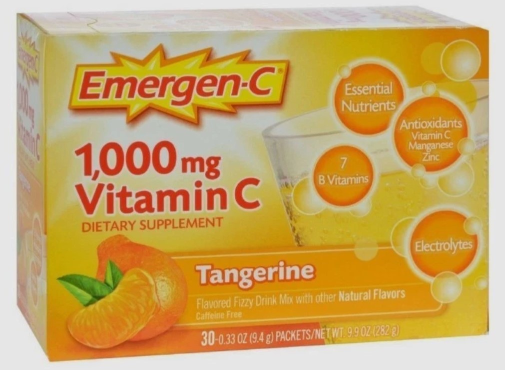 Emergen-C Vitamin C Drink Mix Tangerine 1000mg 30 Ct