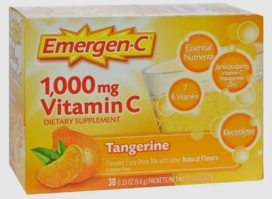 Emergen-C Vitamin C Drink Mix Tangerine 1000mg 30 Ct