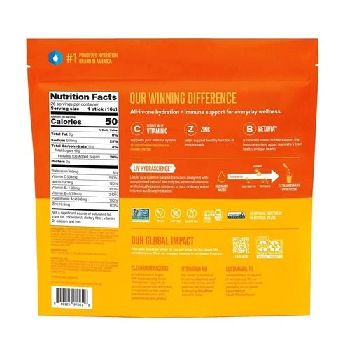 Liquid IV Hydration Drink Multiplier Plus Immune Support Mango Passionfruit 26Ct