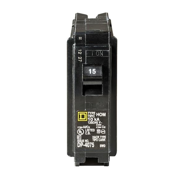 Square D HOM115CP 15-Amp Single-Pole Circuit Breaker