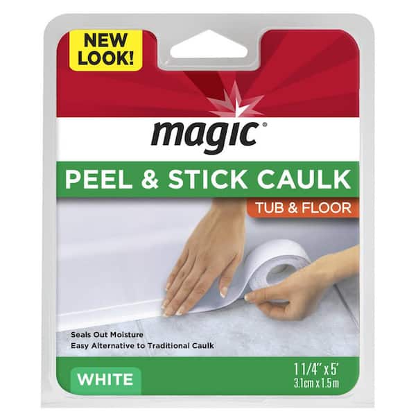 Magic 1-1/4″ x 5′ Tub & Floor Peel-and-Stick Caulk Strip – White